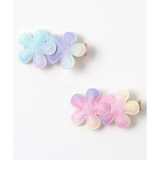 花・星グラデーションヘアクリップ2個セット