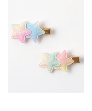 花・星グラデーションヘアクリップ2個セット