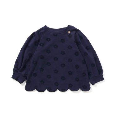 フラワージャガードスカラップTシャツ