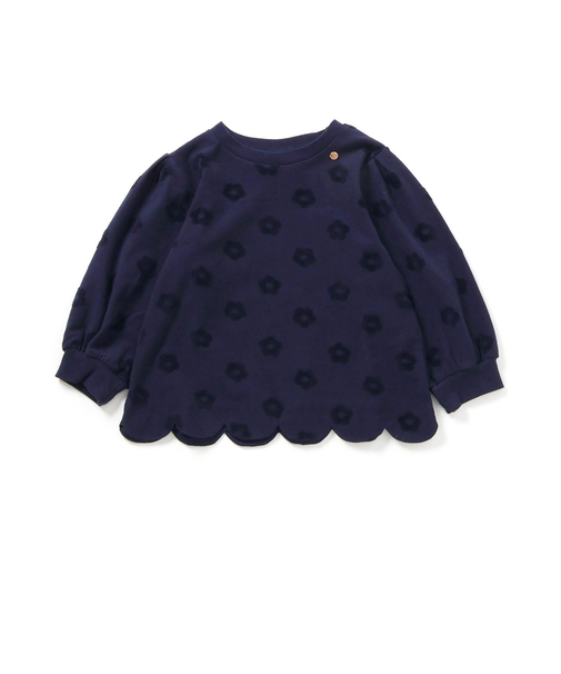 フラワージャガードスカラップTシャツ