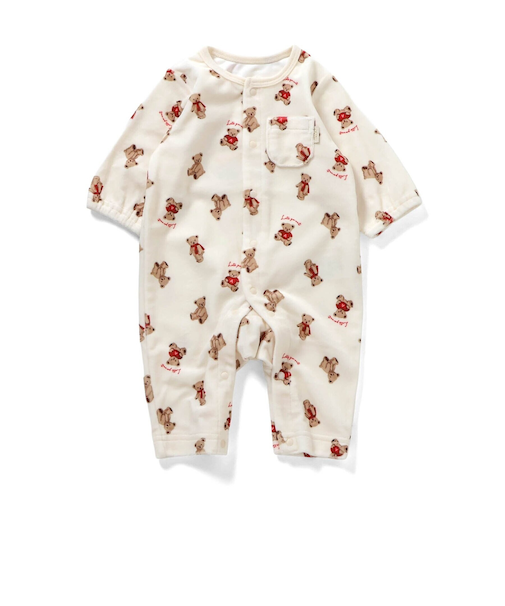 べロア総柄カバーオール