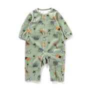 べロア総柄カバーオール