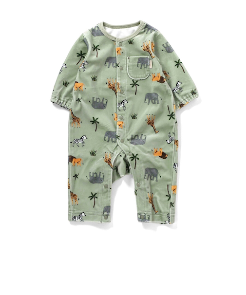 べロア総柄カバーオール