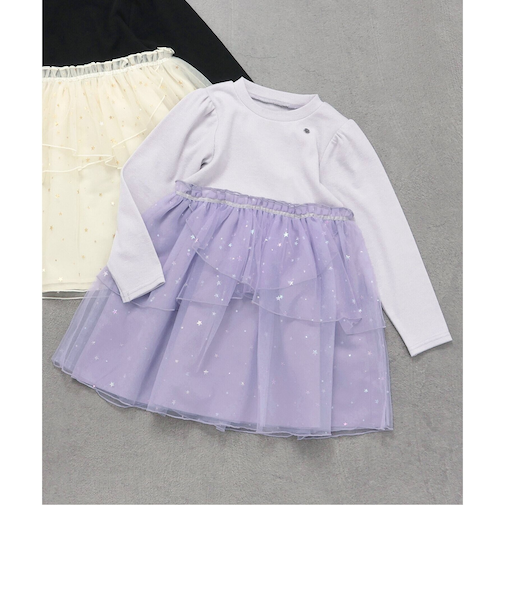 花びらチュールバックリボンワンピース