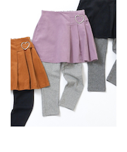 レギンス付きプリーツスカート