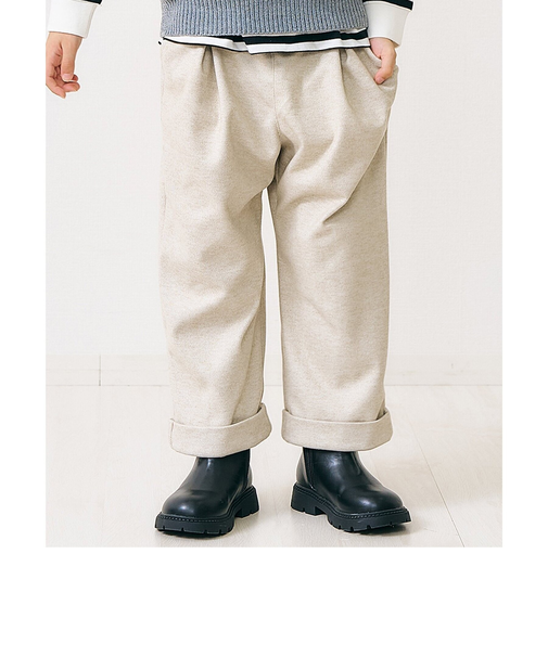 ウールライクワイドタックパンツ 10分丈