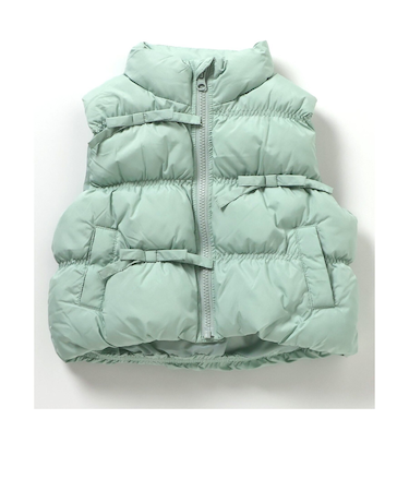 シャーリングリボン中綿ベスト