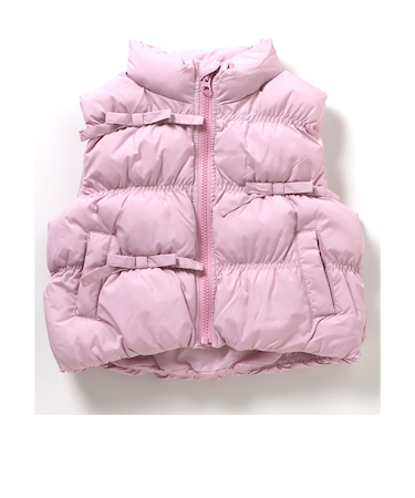 シャーリングリボン中綿ベスト