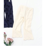 フラワージャガードスカラップパンツ 10分丈