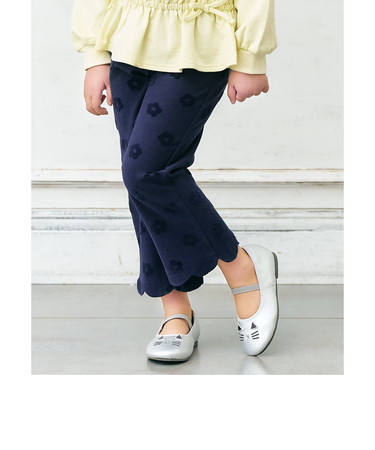 フラワージャガードスカラップパンツ 10分丈