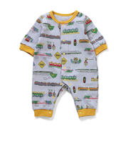 【リンク】電車柄ニットキルトカバーオール