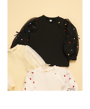 WEB限定 3柄シアースリーブトップス