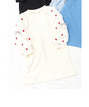 3柄刺繍チュールスリーブワンピース