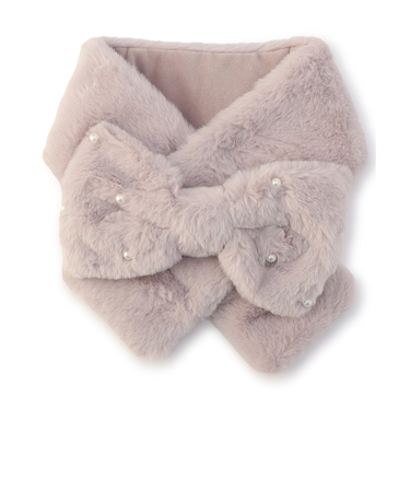 ふわもちパールリボンマフラー