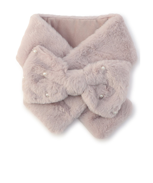 ふわもちパールリボンマフラー