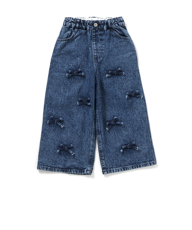 リボンデニムパンツ  10分丈