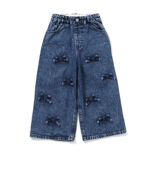 リボンデニムパンツ  10分丈