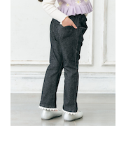 裏起毛ハート・お花ポケットフレアきゅんパンツ  10分丈