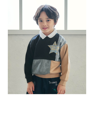 襟付きスターパッチトレーナー