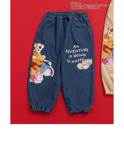 【WEB限定/リンク】ディズニーキャラクター くまのプーさん/パンツ  10分丈