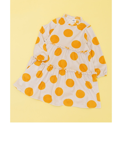 WEB限定  レトロ総柄ベロアワンピース