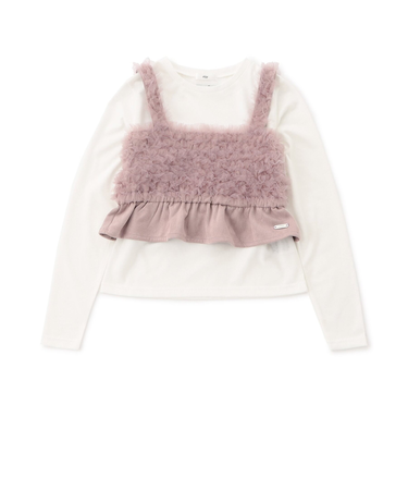 【セットアップ対応】スエードフリルキャミ＆ロンTセット