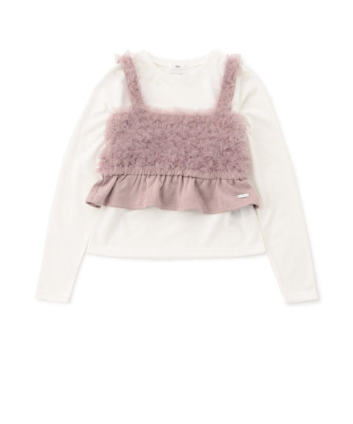 【セットアップ対応】スエードフリルキャミ＆ロンTセット