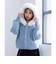 ケーブルニットファーフーディ