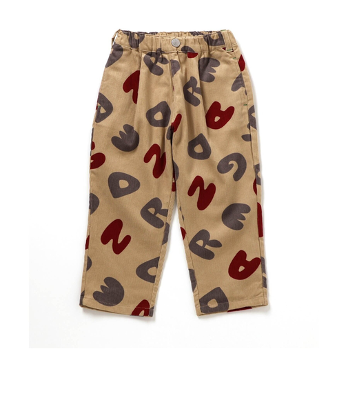 総柄ワンタックコーデュロイパンツ  10分丈