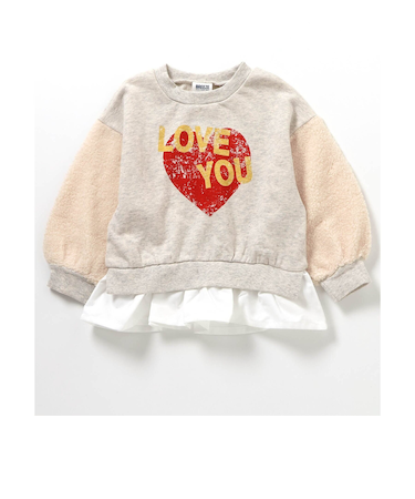 袖ボアレイヤード風トレーナー