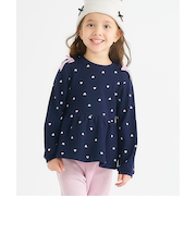 肩リボンペプラムトレーナー