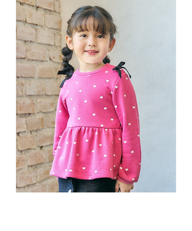 肩リボンペプラムトレーナー