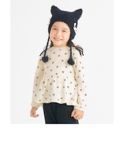 肩リボンペプラムトレーナー