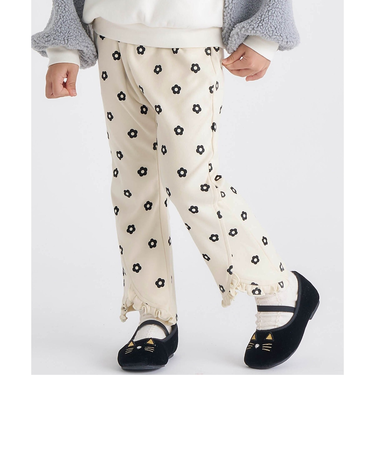 ハート・花柄裾フリルきゅんパンツ 10分丈