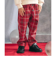 【リンク】フロントボタンチェックパンツ  10分丈