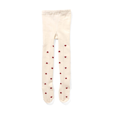 ハート・雪柄タイツ