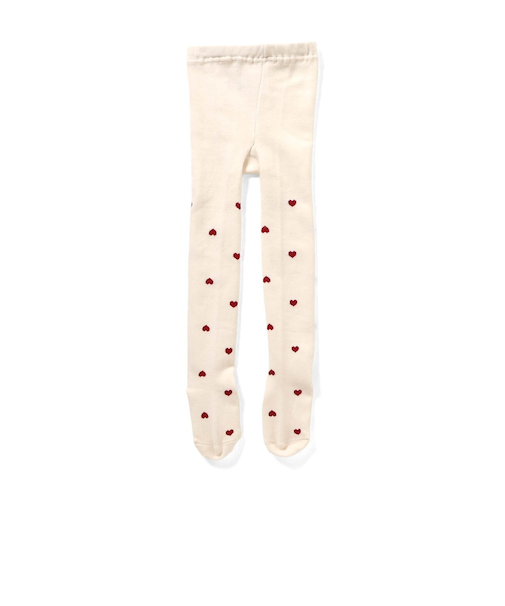 ハート・雪柄タイツ