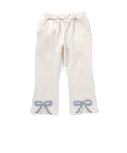 WEB限定 裏起毛リボンスリットカットソーパンツ 10分丈