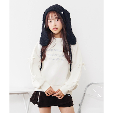 ダンボール袖ラインりぼんトレーナー