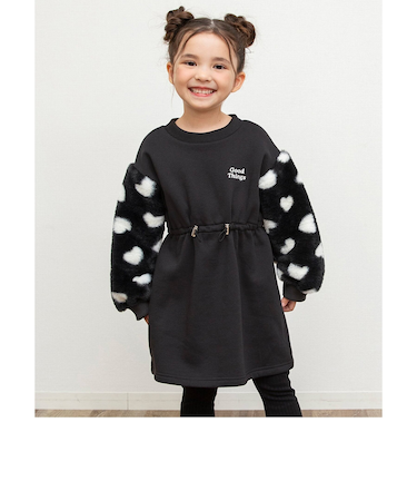 袖ボアワンピース