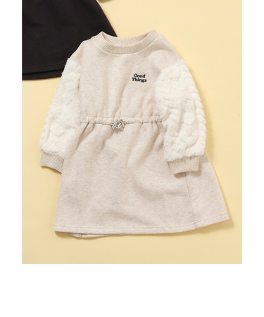 袖ボアワンピース