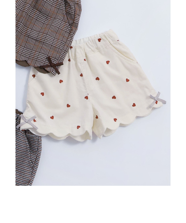 【リンク】サイドリボンスカラップショートパンツ ショート丈