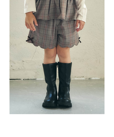 【リンク】サイドリボンスカラップショートパンツ ショート丈