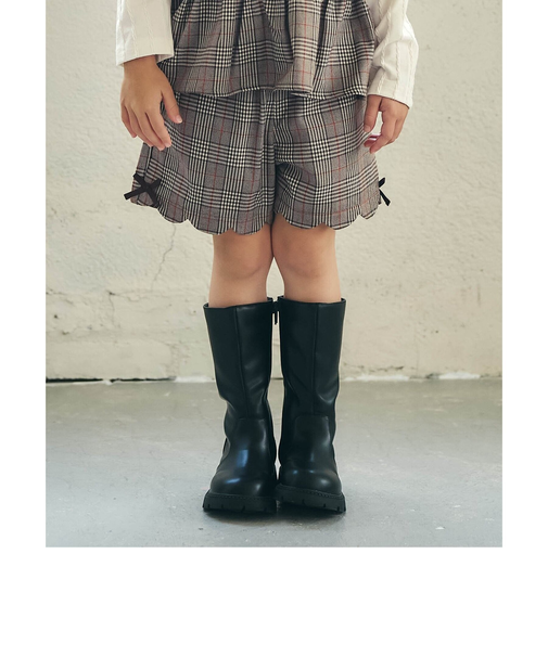 【リンク】サイドリボンスカラップショートパンツ ショート丈