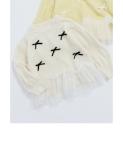 ペプラムチュールリボンニット