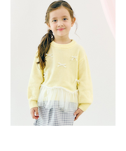 ペプラムチュールリボンニット