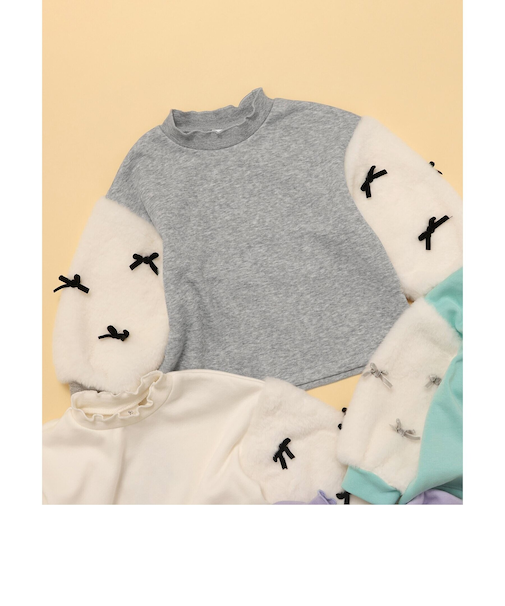 WEB限定 裏シャギーファーリボントレーナー