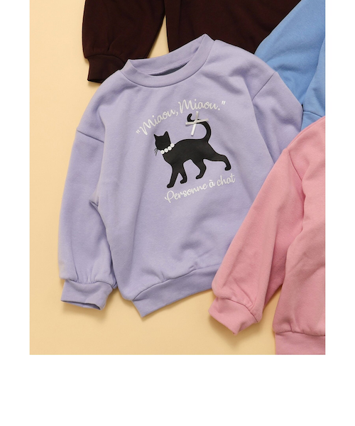 めいちゃん にゃんぴーす トレーナー パープル めいちゃん にゃん