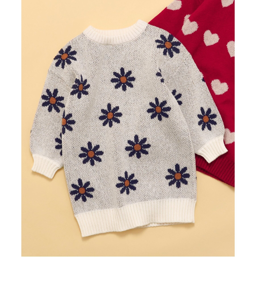 WEB限定 フラワー・ハートニットワンピース