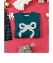 シャギーりぼんニット